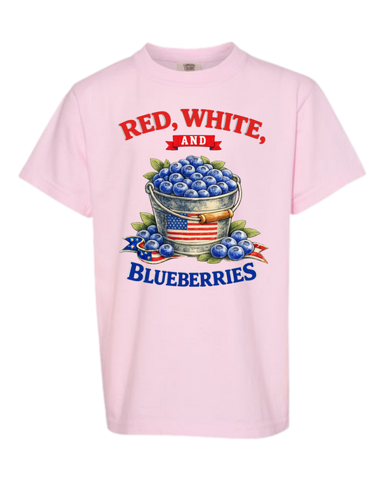 Red, White, And Blueberries - Comfort Colors - Heavyweight Youth Tee - Assorted Colors