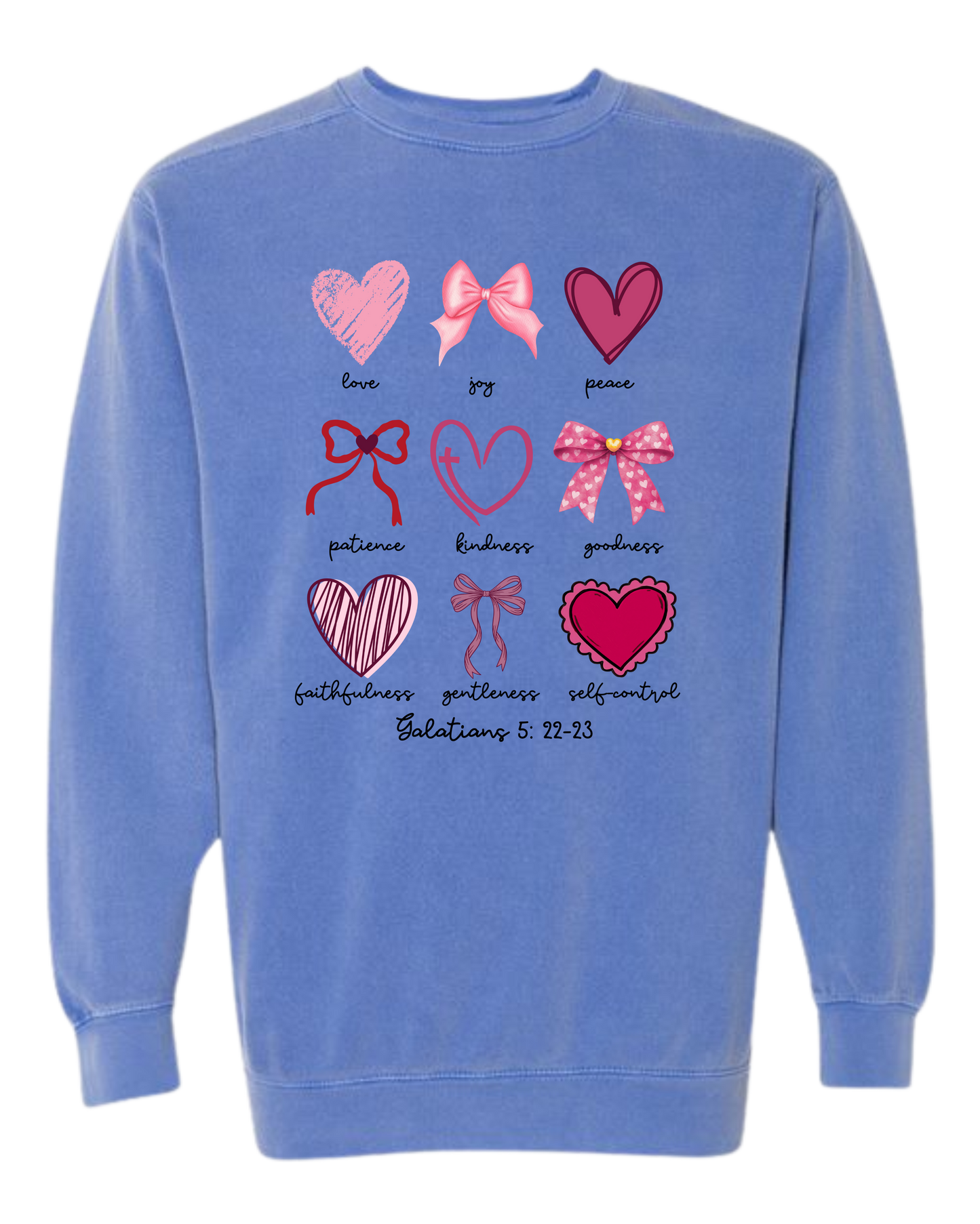 Galatians 5 - Valentines - Comfort Colors - Sweatshirt - Blues