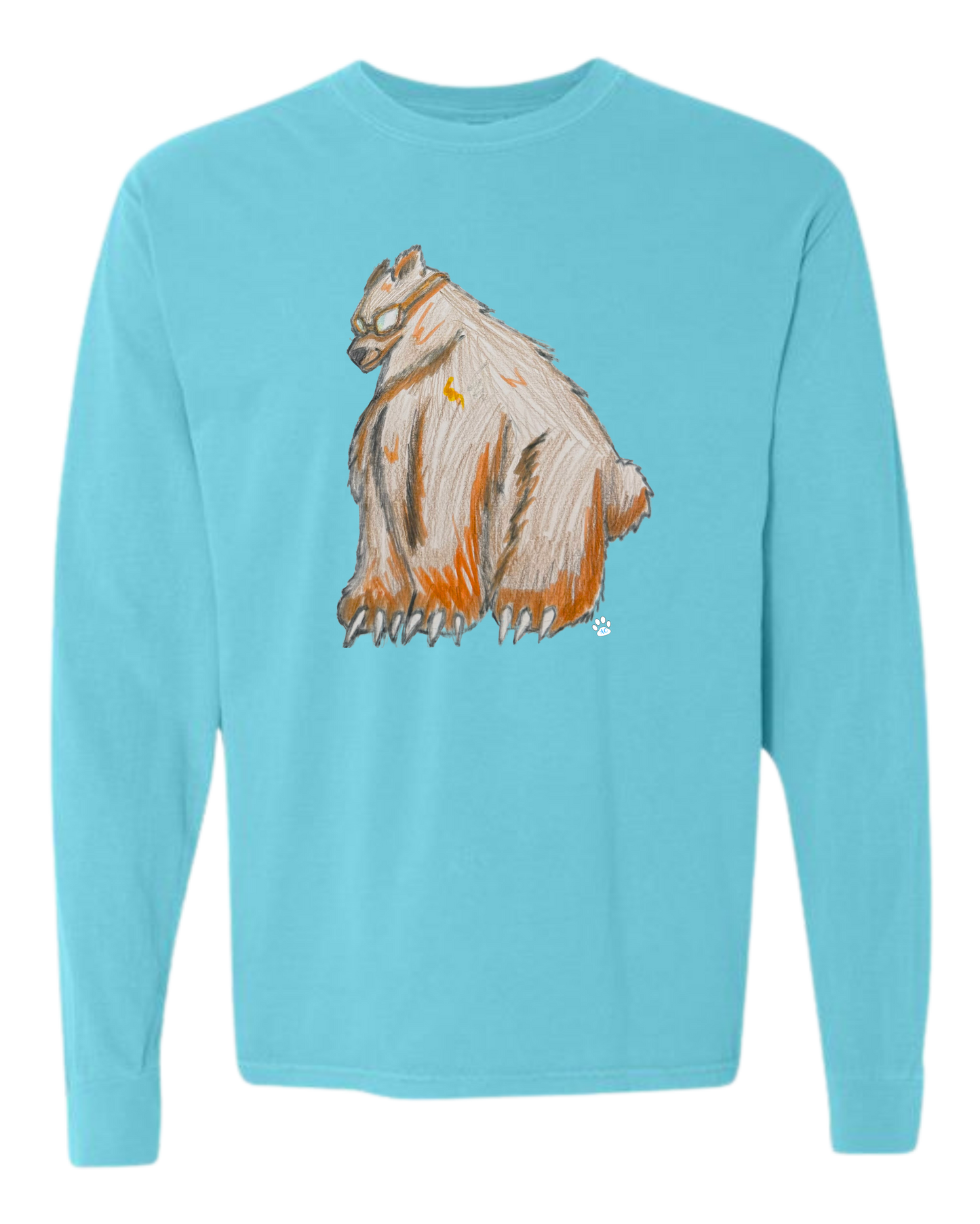 Muscle Bear - Comfort Colors - Heavyweight Long Sleeve Tee - Blues & Greens