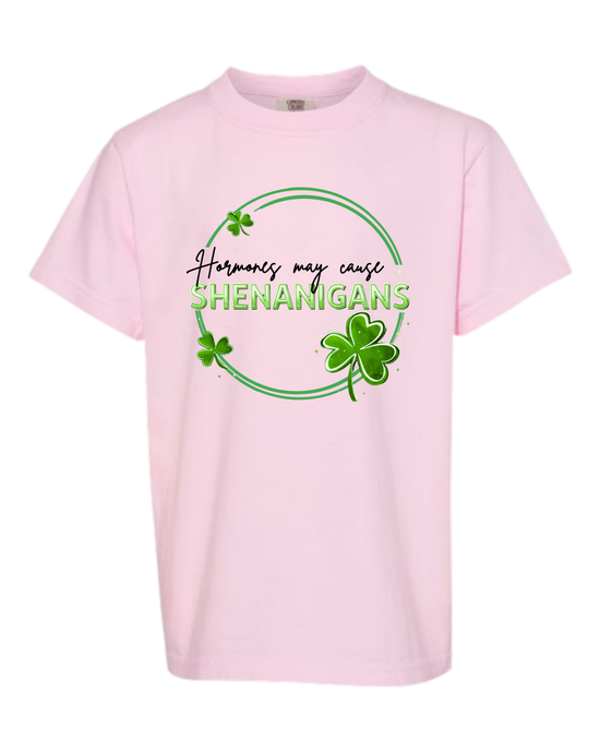 Hormones May Cause Shenanigans - Comfort Colors - Heavyweight Youth Tee - Assorted Colors