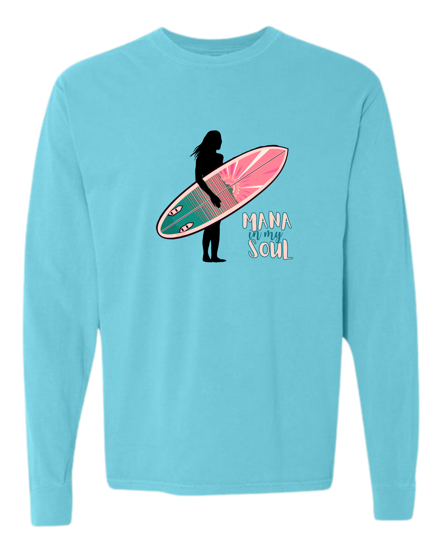 Mana in My Soul - Comfort Colors - Heavyweight Long Sleeve Tee - Blues & Greens