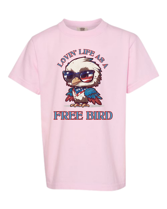 Lovin' Life as a Free Bird - Comfort Colors - Heavyweight Youth Tee - Assorted Colors