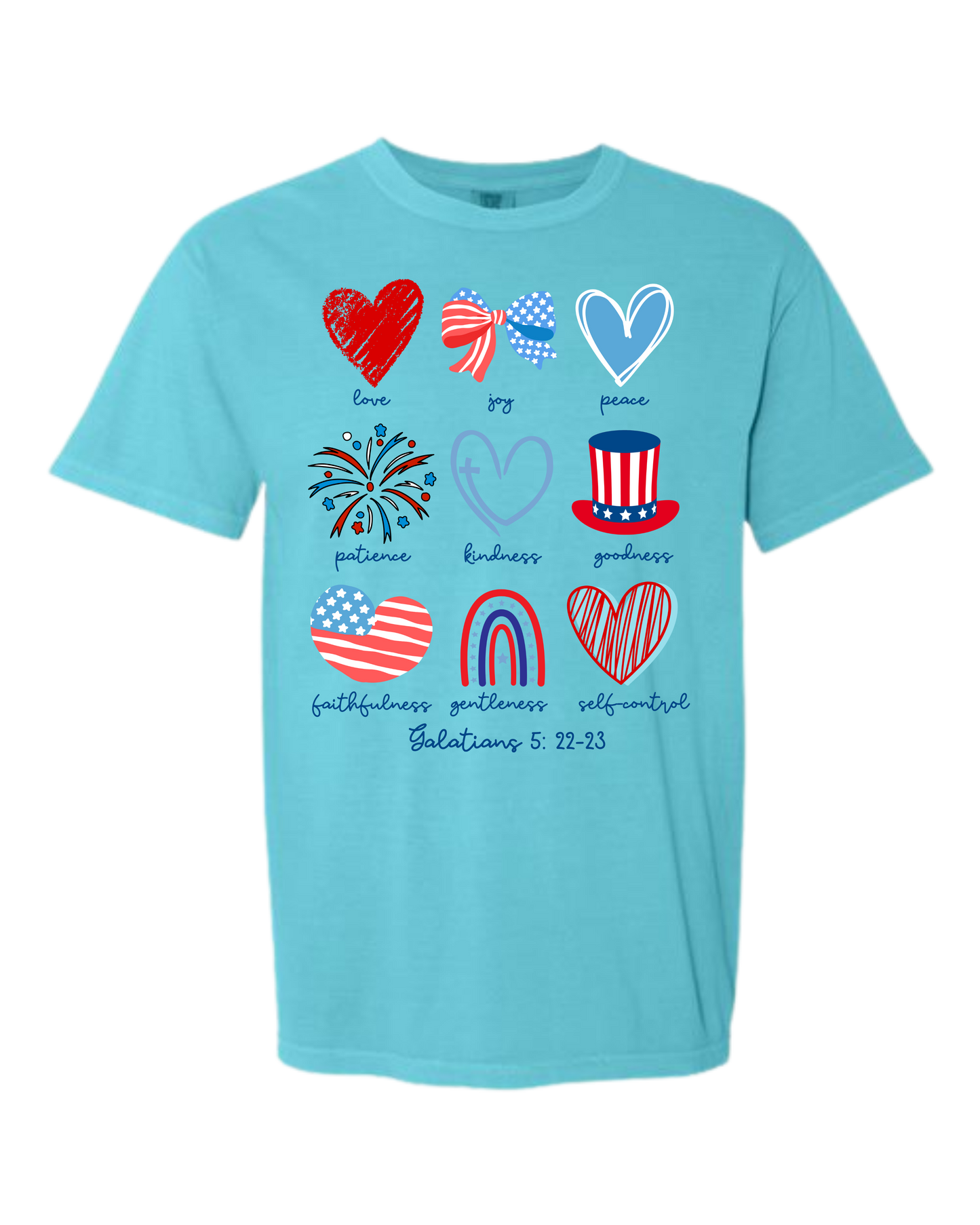 Galatians 5 - Patriotic - Comfort Colors - Heavyweight Unisex Tee - Blues