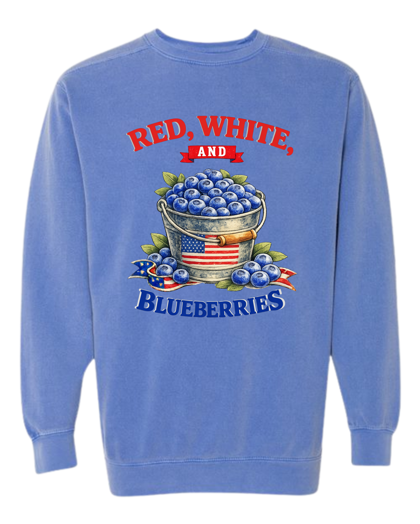 Red, White, And Blueberries - Comfort Colors - Sweatshirt - Blues