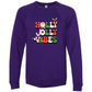 Holly Jolly Vibes - Sponge Fleece Raglan Sweatshirt - Blues, Purples