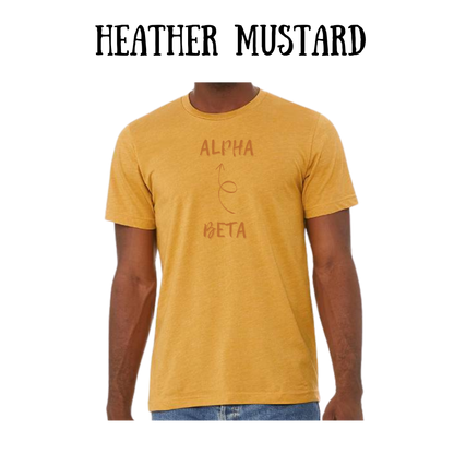 beta to alpha - unisex tee - yellows, oranges, reds