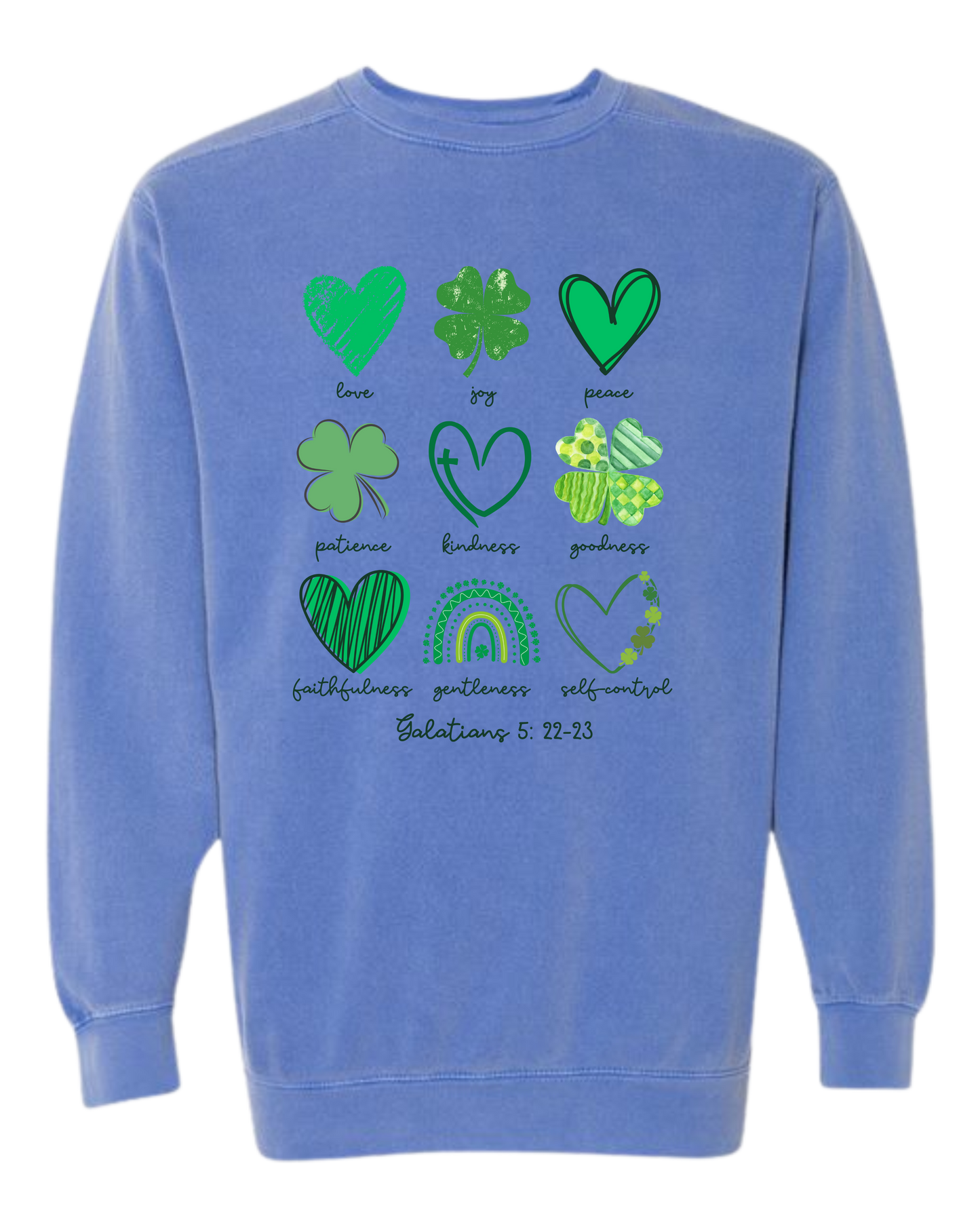 Galatians 5 - St Patrick's Day - Comfort Colors - Sweatshirt - Blues