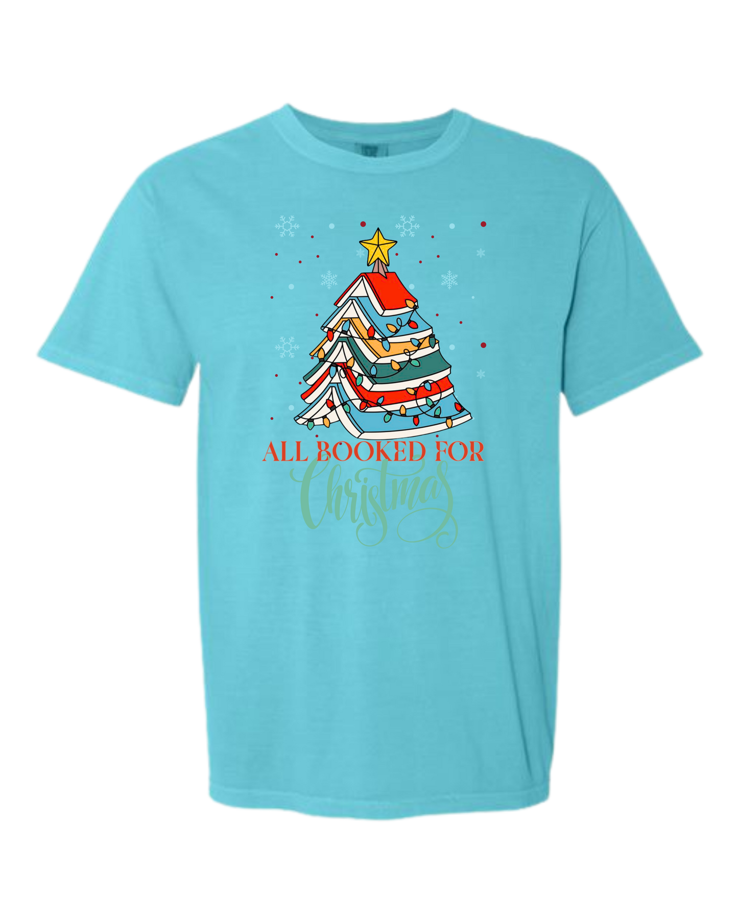 All Booked For Christmas - Comfort Colors - Heavyweight Unisex Tee - Blues