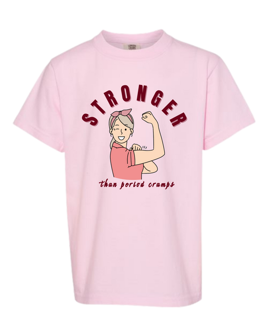 Stronger Than Period Cramps - Comfort Colors - Heavyweight Youth Tee - Assorted Colors