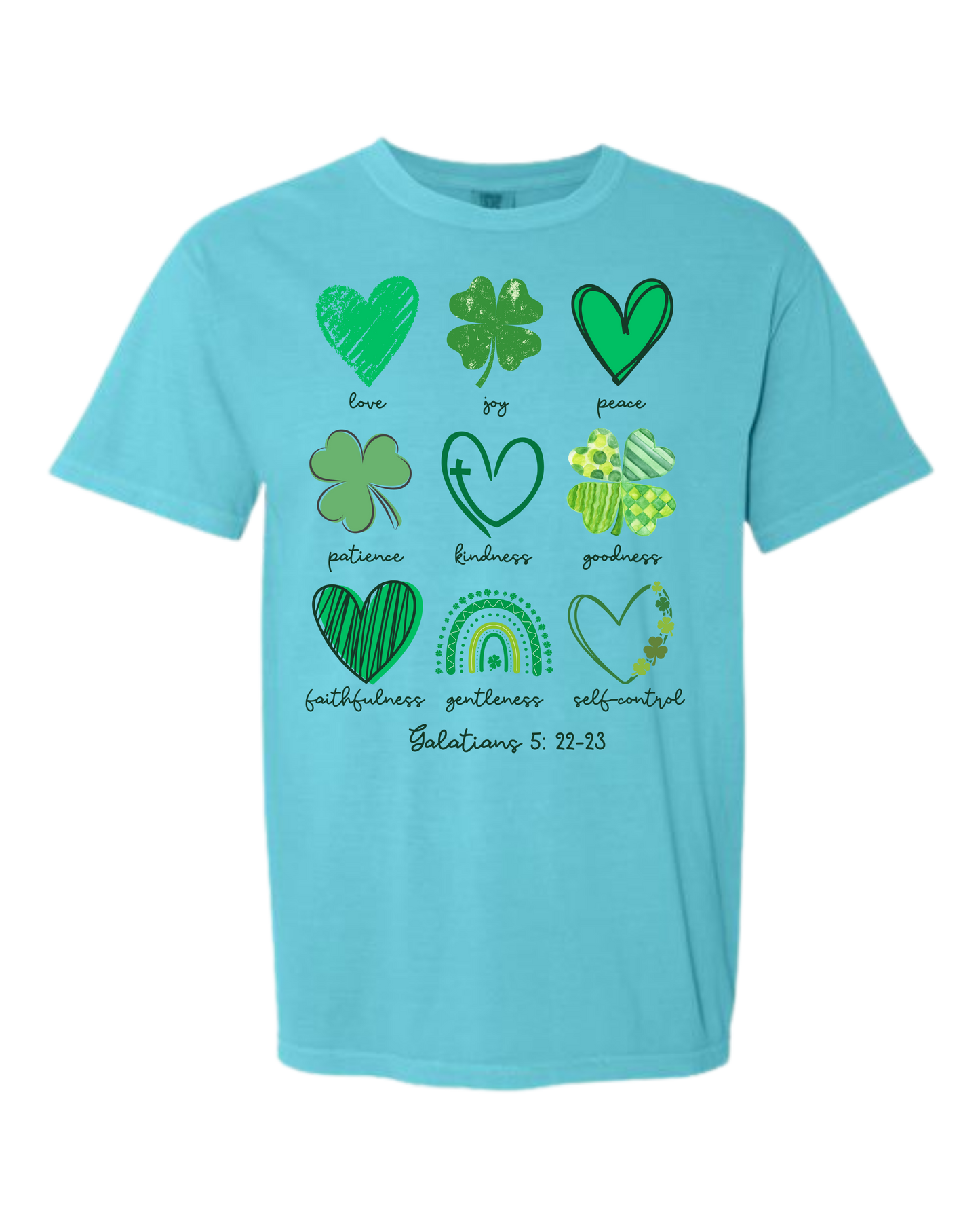 Galatians 5 - St Patrick's Day - Comfort Colors - Heavyweight Unisex Tee - Blues