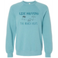 Life Happens The Beach Helps - Sponge Fleece Raglan Sweatshirt - Blues, Greens, Purple, and Black