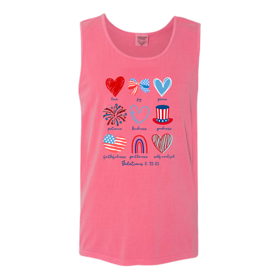 Galatians 5 - Patriotic - Comfort Colors - Unisex Tank - Assorted Colors