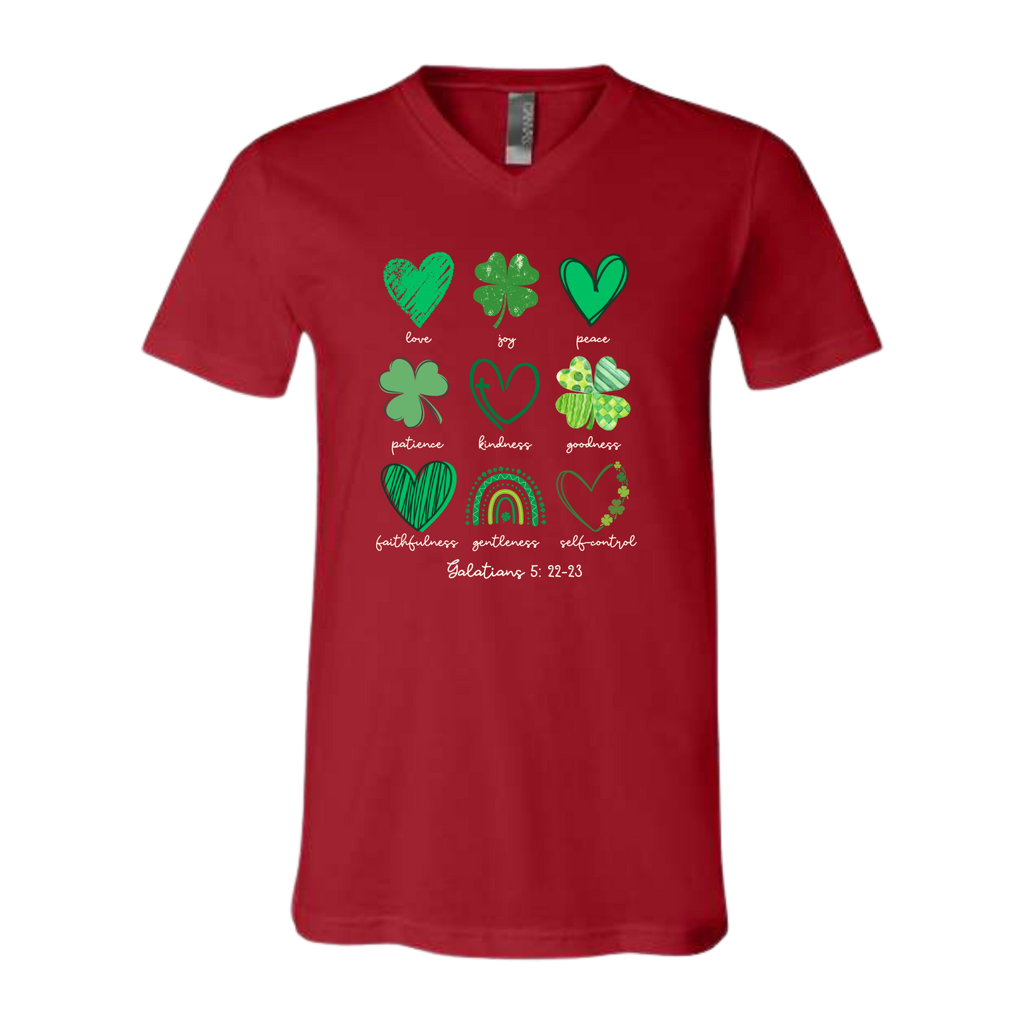 Galatians 5 - St Patrick's Day - Bella+Canvas - Unisex V-Neck - Assorted Colors