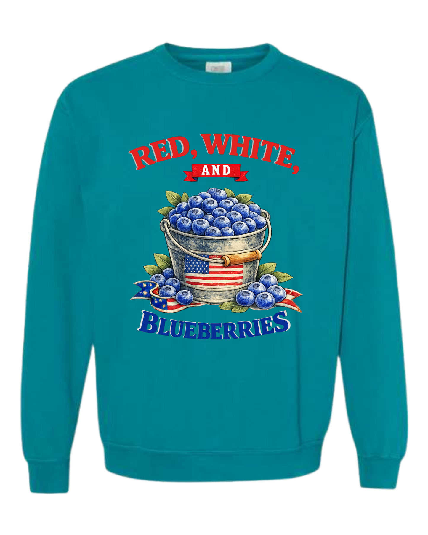 Red, White, And Blueberries - Comfort Colors - Sweatshirt - Blues