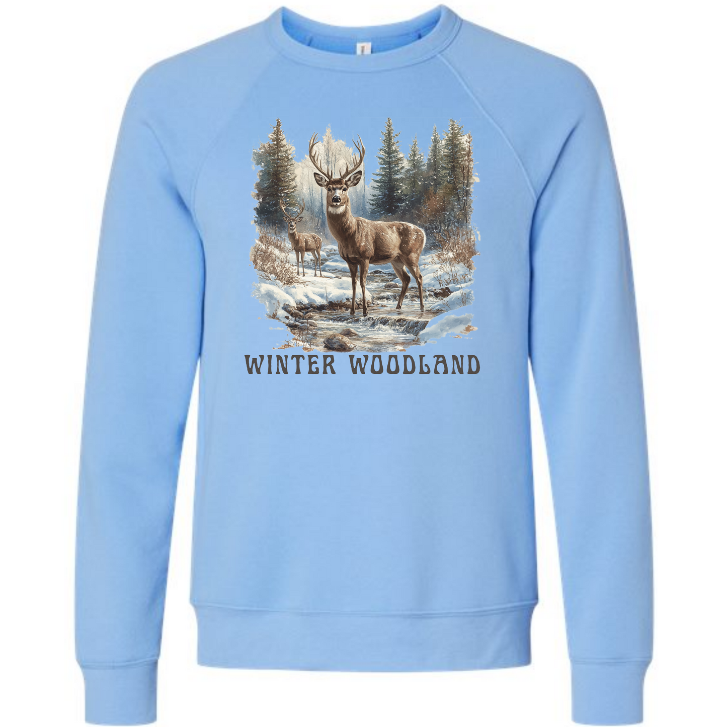 Winter Woodland - Sponge Fleece Raglan Sweatshirt - Blues, Purples