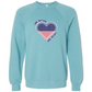 One Nation One Heart - Sponge Fleece Raglan Sweatshirt - Blues, Greens, Purple, and Black
