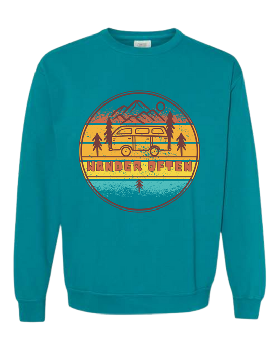 Wander Often - Comfort Colors - Sweatshirt - Blues