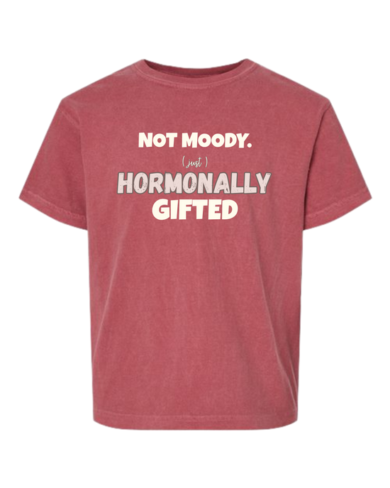 Not Moody. (just) Hormonally Gifted - Comfort Colors - Heavyweight Youth Tee - Assorted Colors