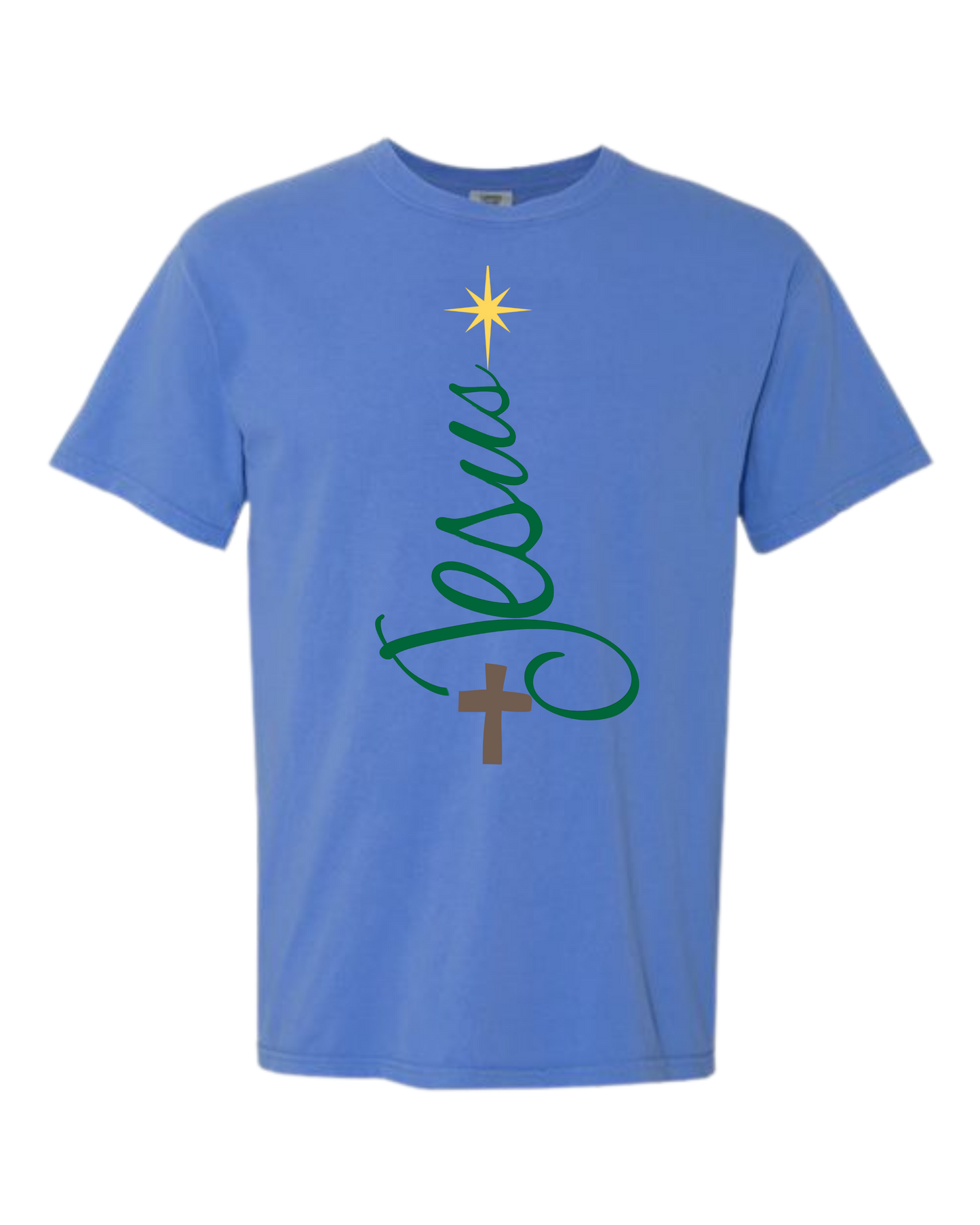 Jesus Tree - Comfort Colors - Heavyweight Unisex Tee - Blues