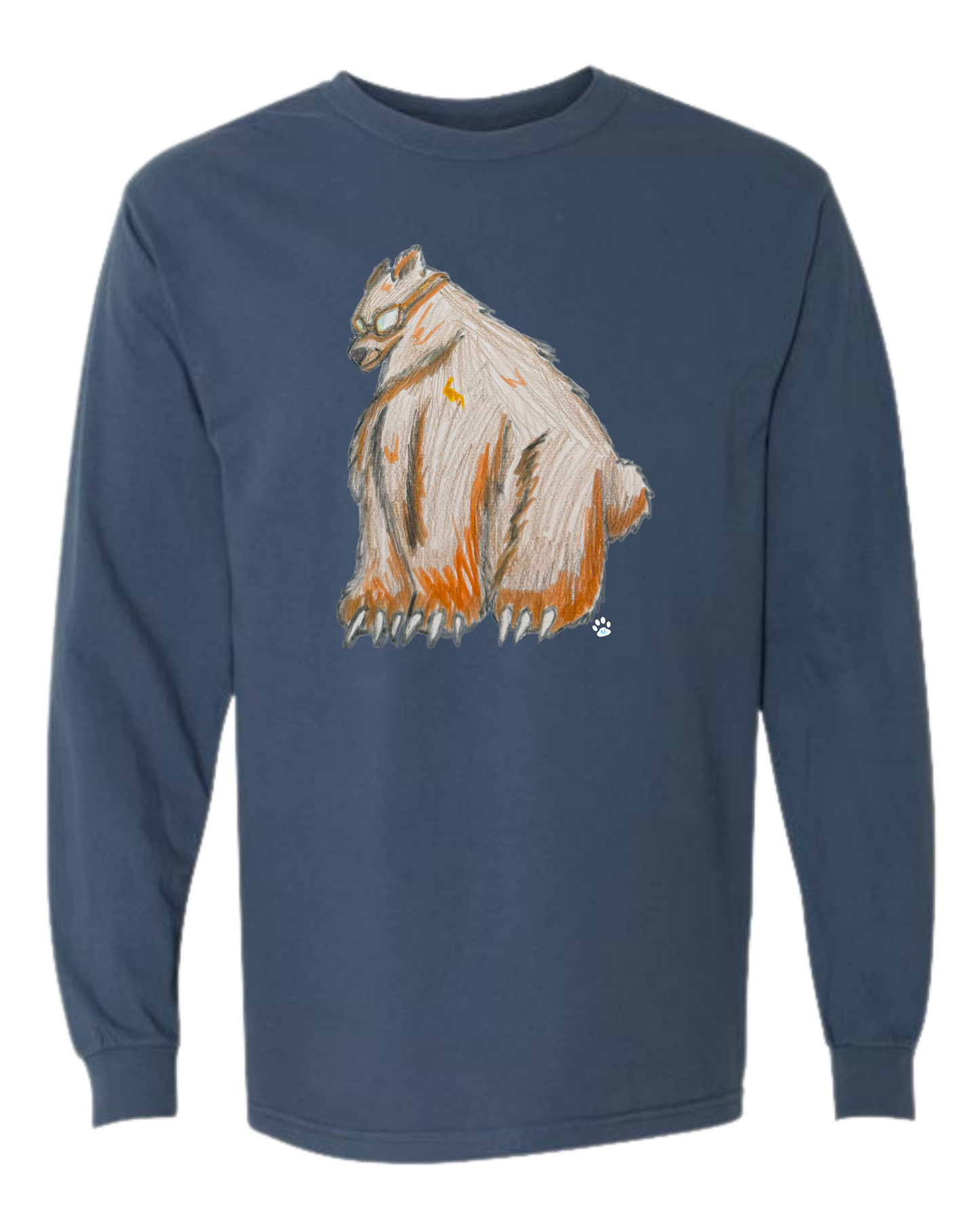 Muscle Bear - Comfort Colors - Heavyweight Long Sleeve Tee - Blues & Greens