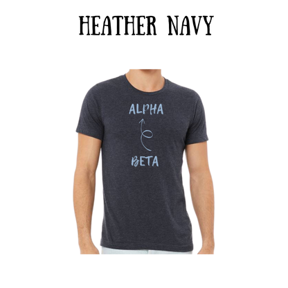 beta to alpha - unisex tee - blues