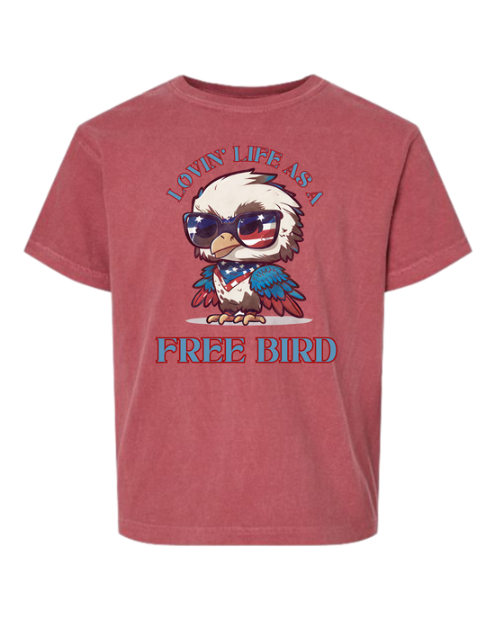 Lovin' Life as a Free Bird - Comfort Colors - Heavyweight Youth Tee - Assorted Colors