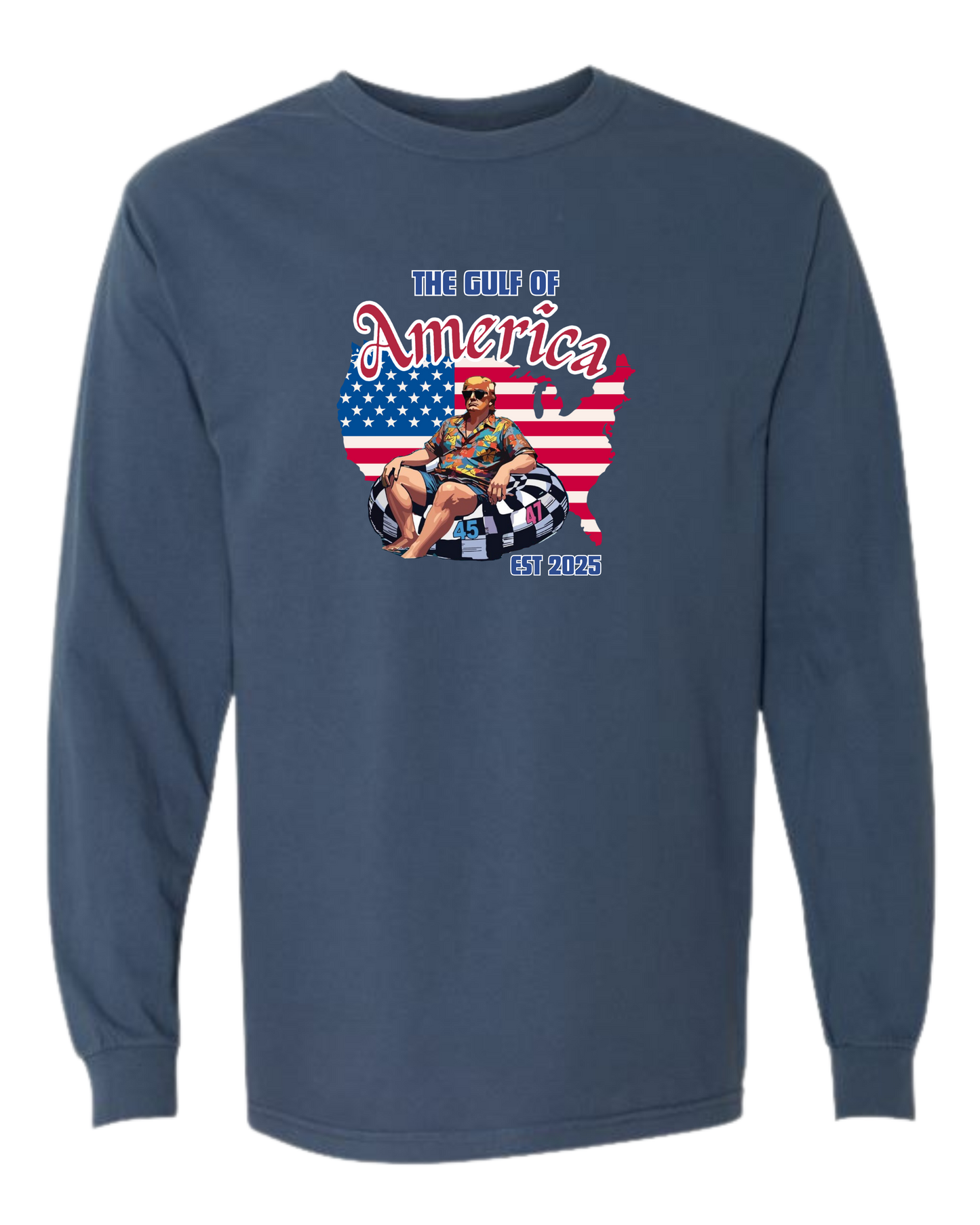 The Gulf of America - Comfort Colors - Heavyweight Long Sleeve Tee - Blues & Greens