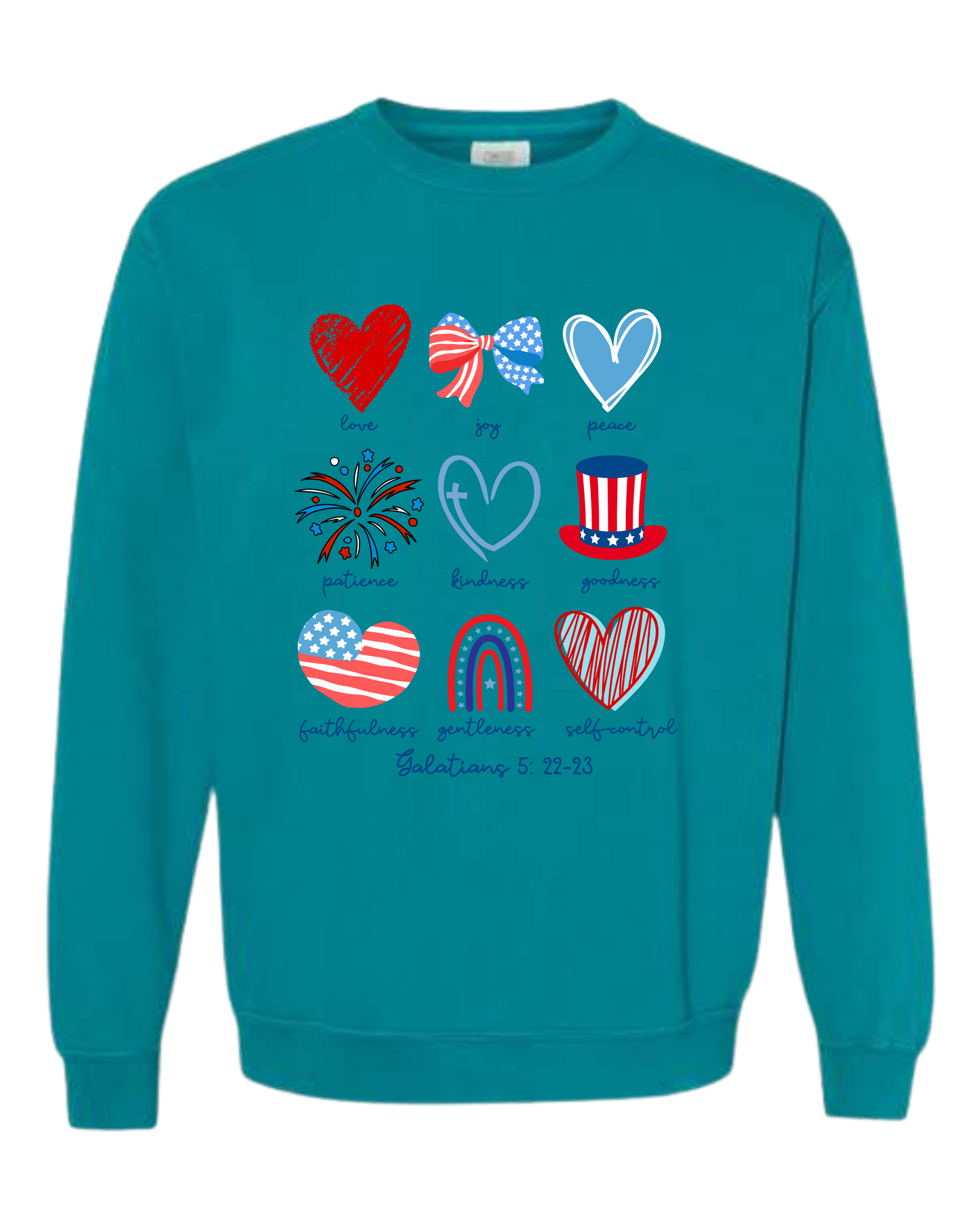Galatians 5 - Patriotic - Comfort Colors - Sweatshirt - Blues