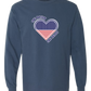 One Nation One Heart - Comfort Colors - Heavyweight Long Sleeve Tee - Blues & Greens