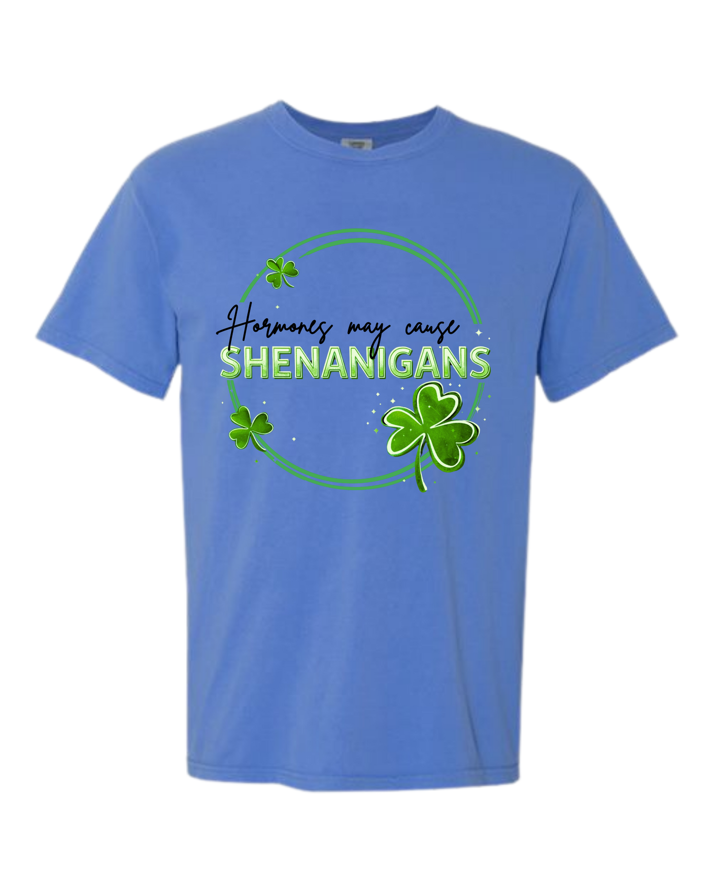 Hormones May Cause Shenanigans - Comfort Colors - Heavyweight Unisex Tee - Blues