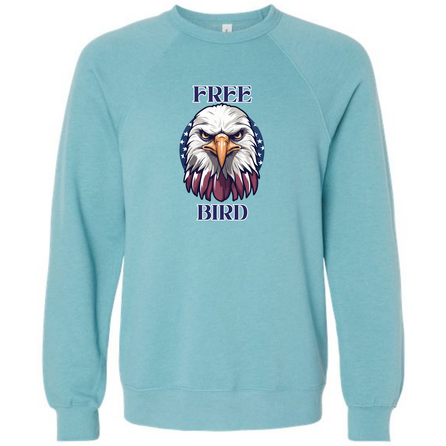 Free Bird - Sponge Fleece Raglan Sweatshirt - Blues, Greens, Purple, and Black