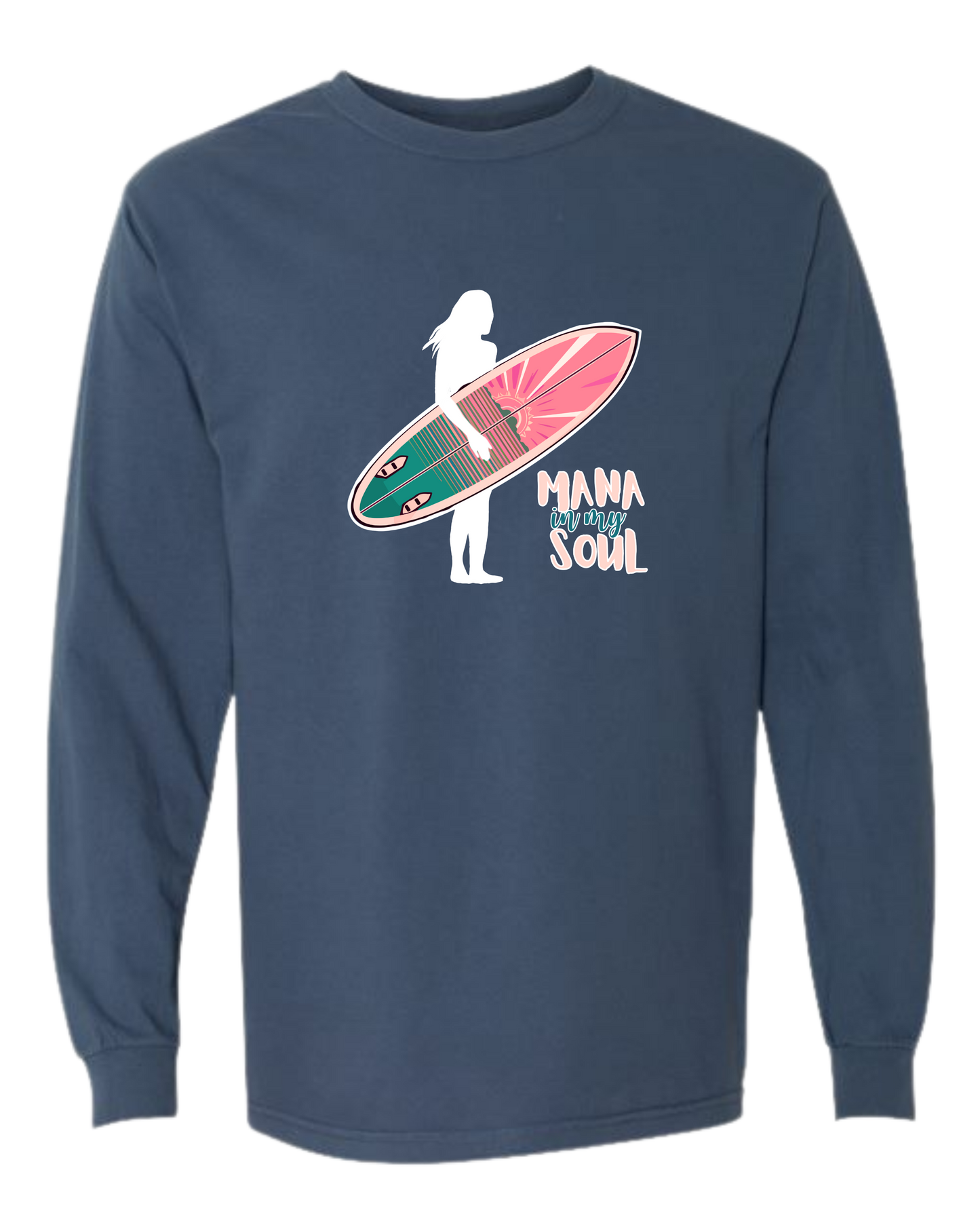 Mana in My Soul - Comfort Colors - Heavyweight Long Sleeve Tee - Blues & Greens