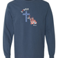 Loves Jesus & America too - Comfort Colors - Heavyweight Long Sleeve Tee - Blues & Greens