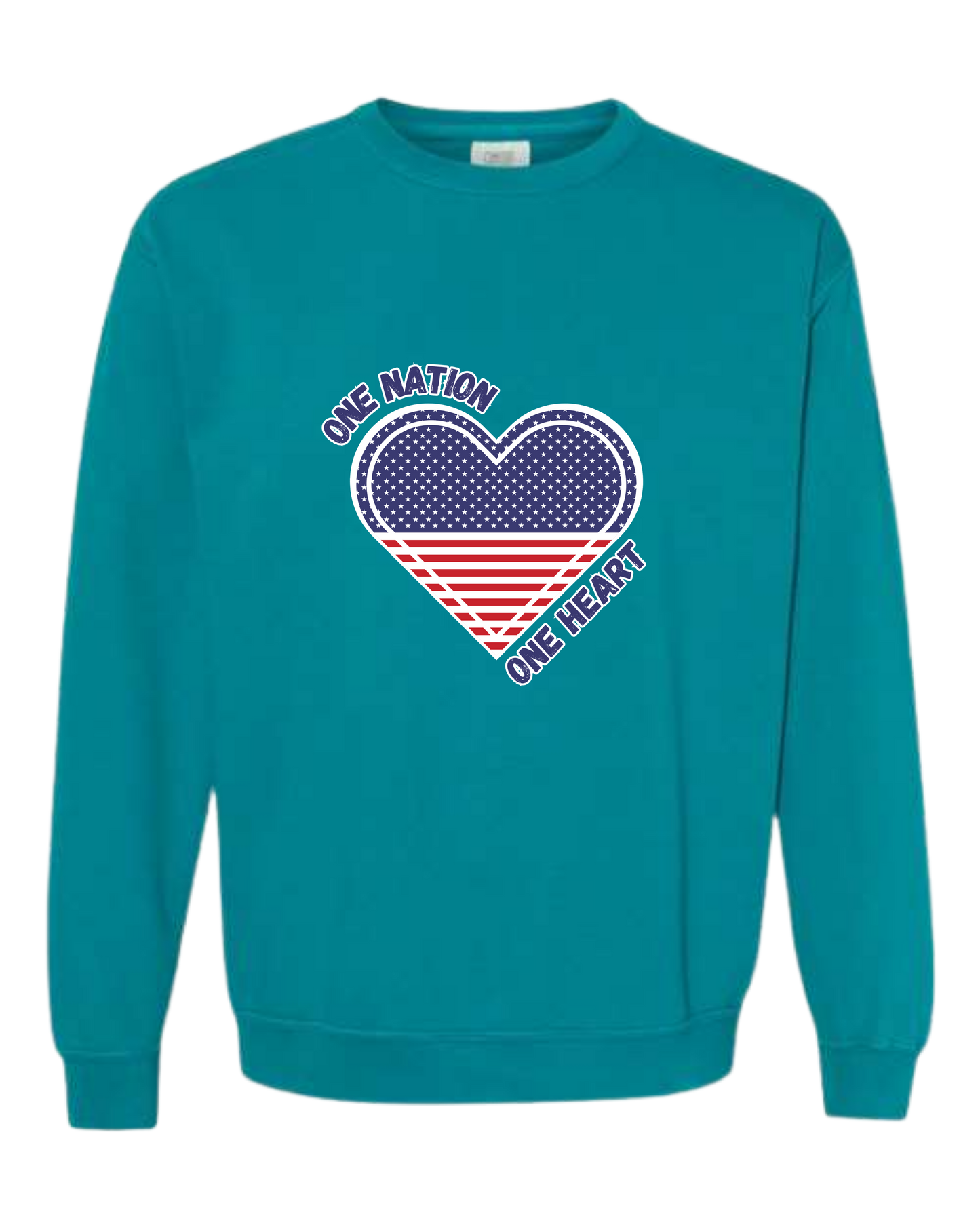 One Nation One Heart - Comfort Colors - Sweatshirt - Blues