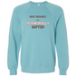Not Moody. (just) Hormonally Gifted - Sponge Fleece Raglan Sweatshirt - Blues, Greens, Purple, and Black
