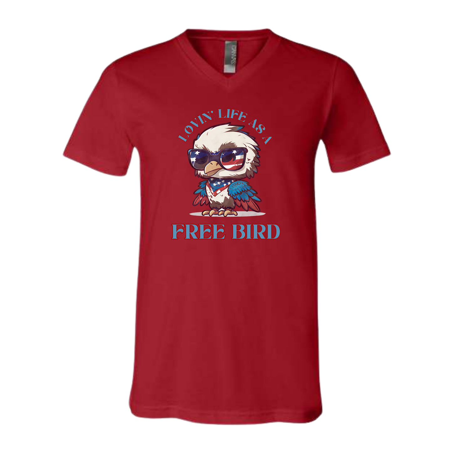 Lovin' Life as a Free Bird - Bella+Canvas - Unisex V-Neck - Assorted Colors