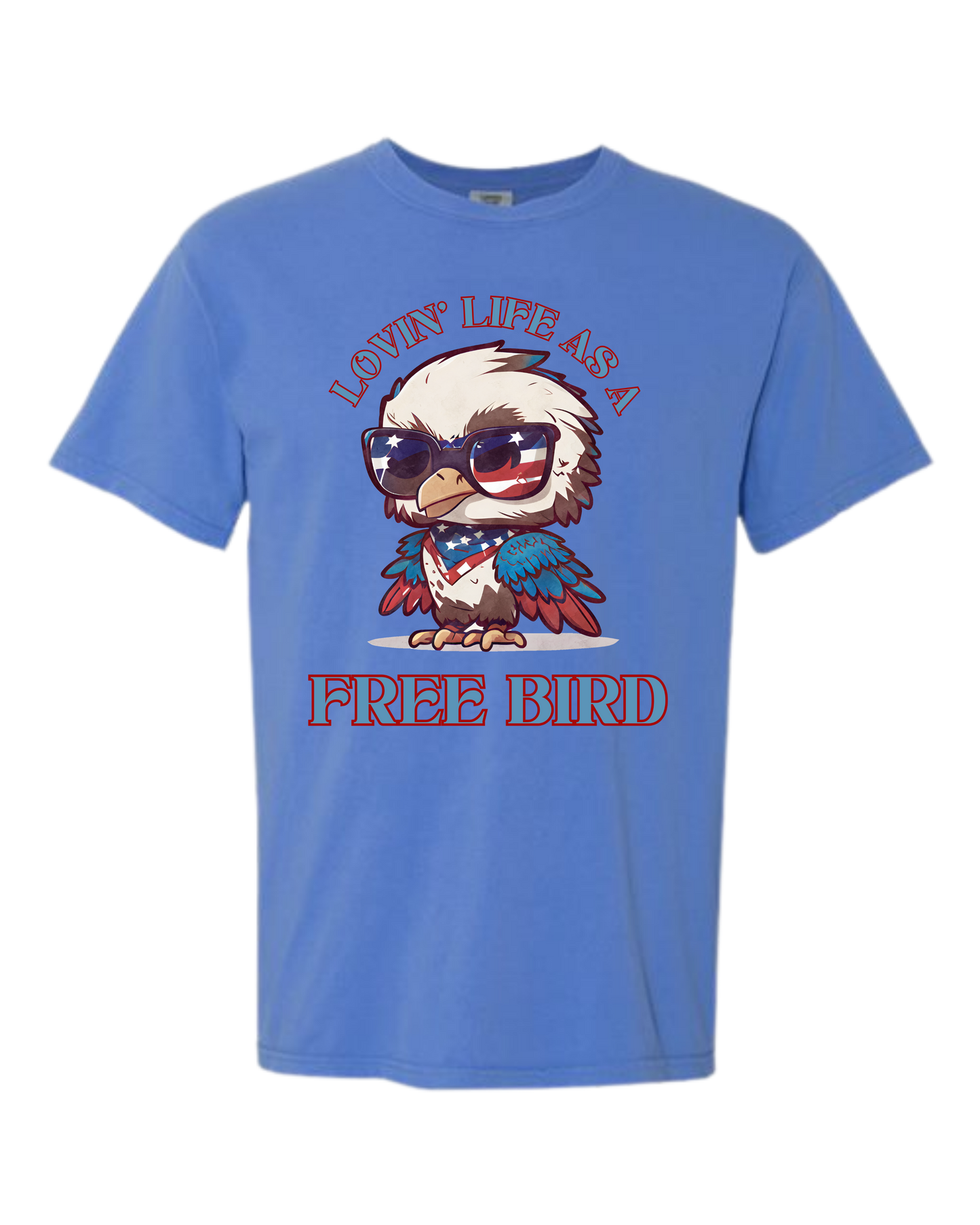 Lovin' Life as a Free Bird - Comfort Colors - Heavyweight Unisex Tee - Blues