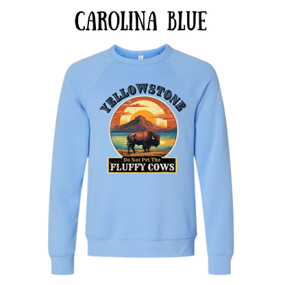 CP - Yellowstone: Fluffy Cows - Sponge Fleece Raglan Sweatshirt - Blues, Purples