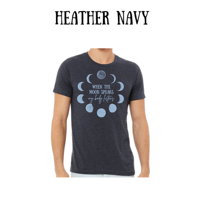 when the moon speaks - unisex tee - blues