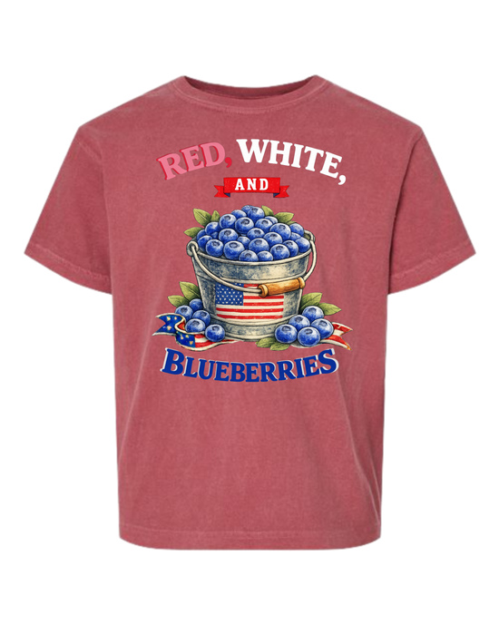 Red, White, And Blueberries - Comfort Colors - Heavyweight Youth Tee - Assorted Colors