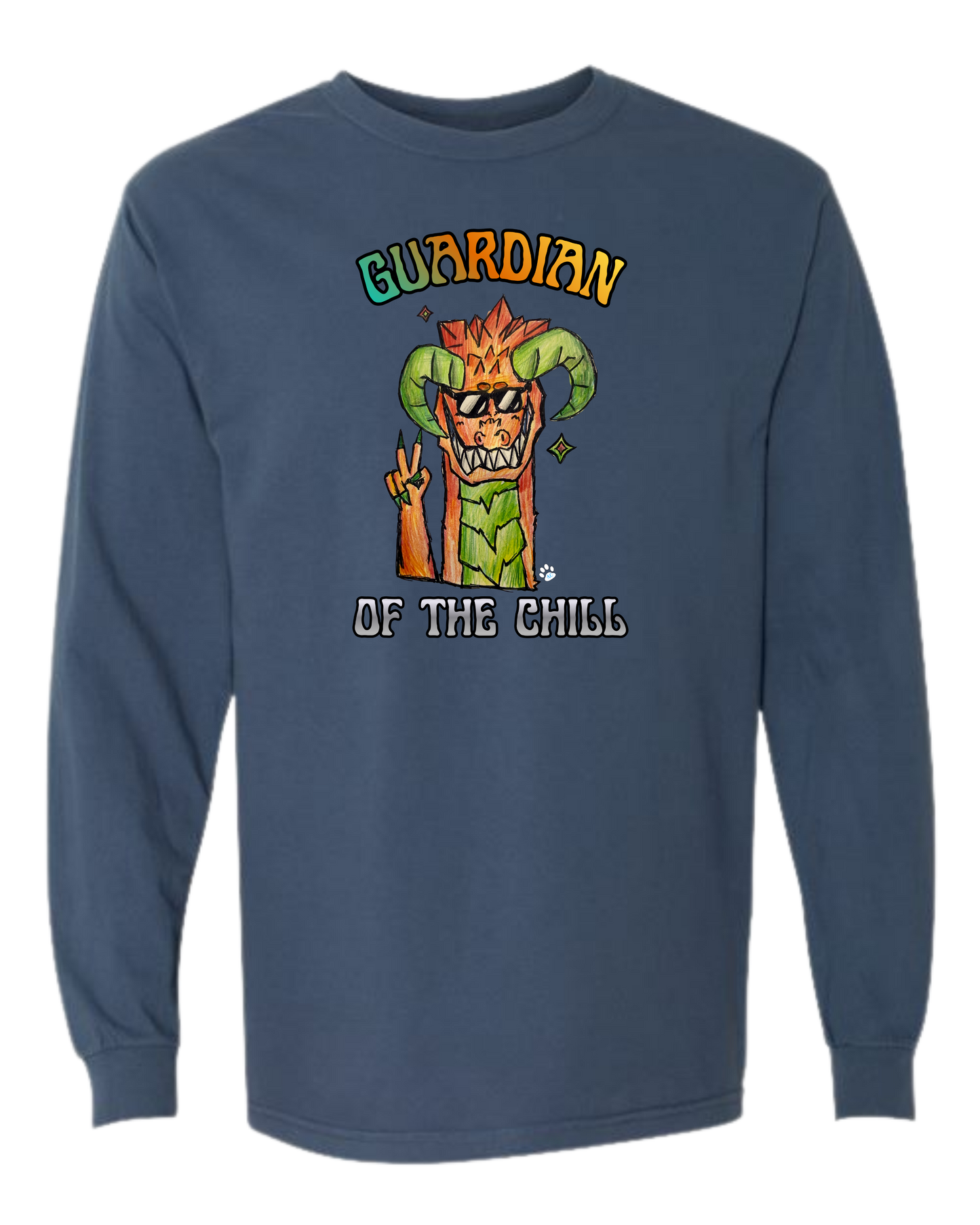 Guardian of The Chill - Comfort Colors - Heavyweight Long Sleeve Tee - Blues & Greens