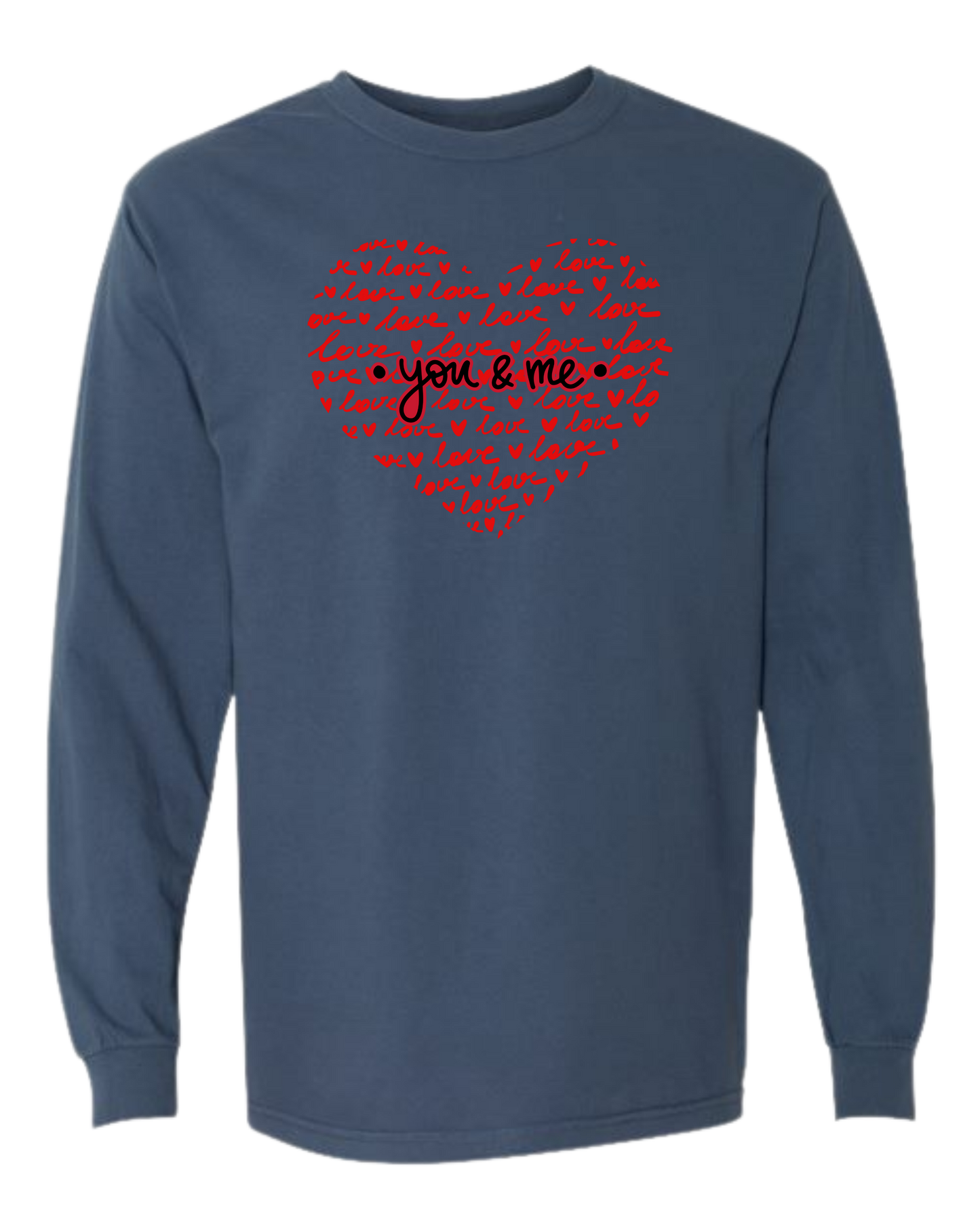 You & Me - Comfort Colors - Heavyweight Long Sleeve Tee - Blues & Greens