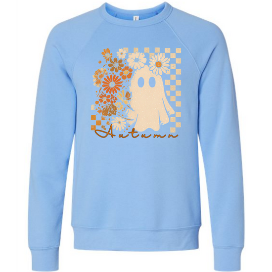 Autumn Ghost - Sponge Fleece Raglan Sweatshirt - Blues, Purples