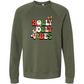 Holly Jolly Vibes - Sponge Fleece Raglan Sweatshirt - Greens, Neutrals