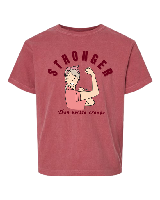 Stronger Than Period Cramps - Comfort Colors - Heavyweight Youth Tee - Assorted Colors