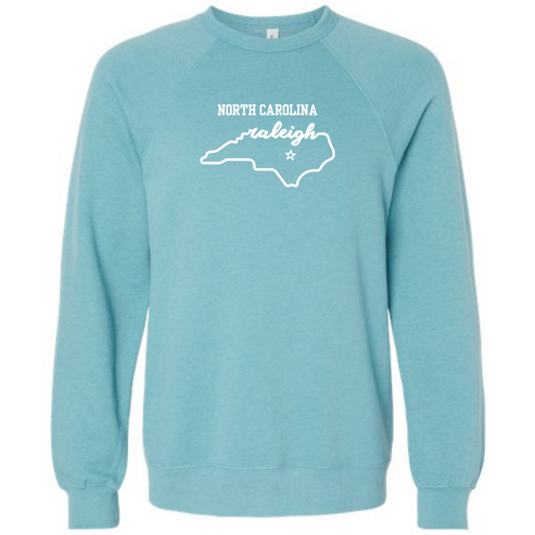 Kella McLean - Sponge Fleece Raglan Sweatshirt - Blues, Greens, Purple, and Black