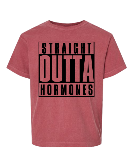 Straight Outta Hormones - Comfort Colors - Heavyweight Youth Tee - Assorted Colors