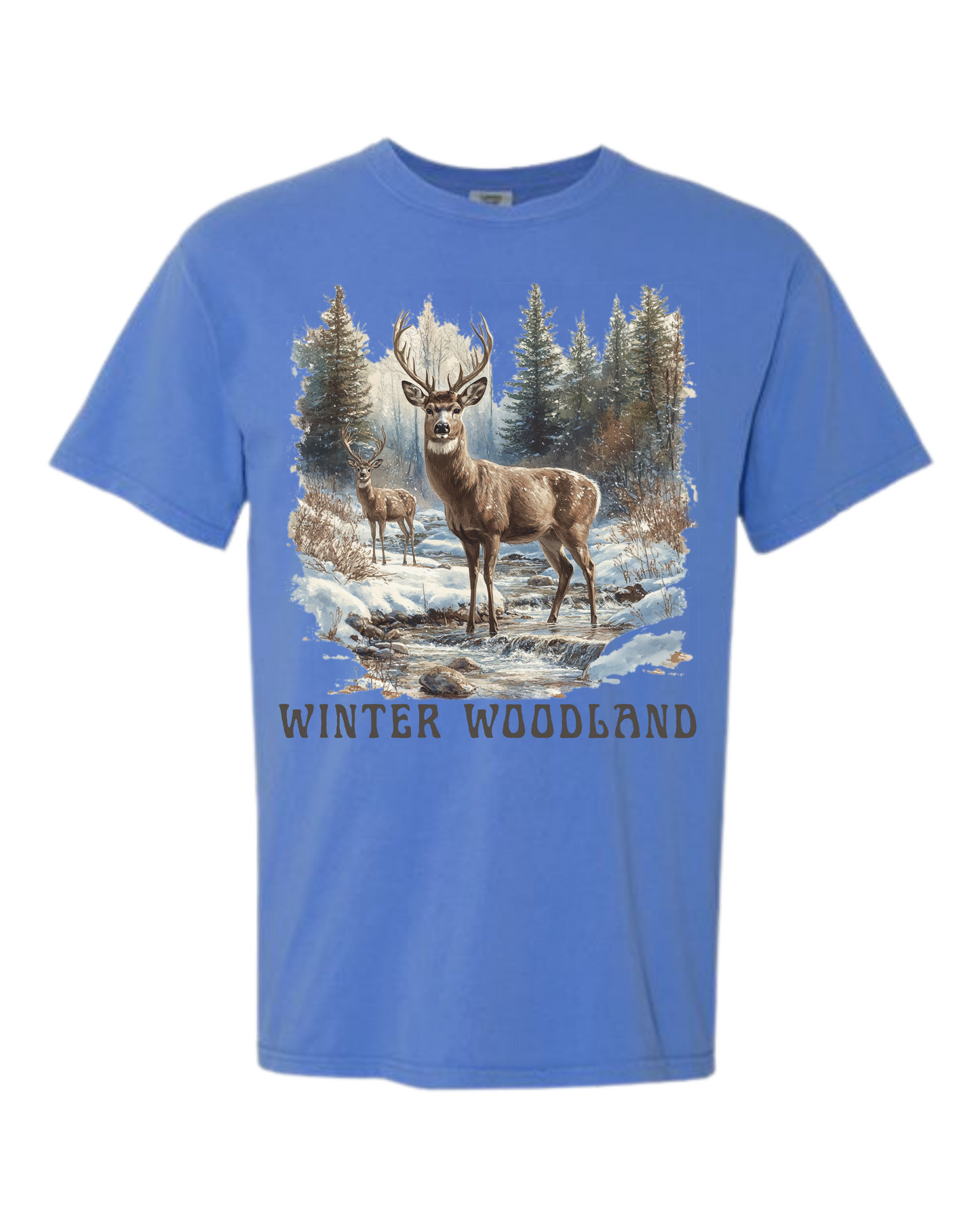 Winter Woodland - Comfort Colors - Heavyweight Unisex Tee - Blues