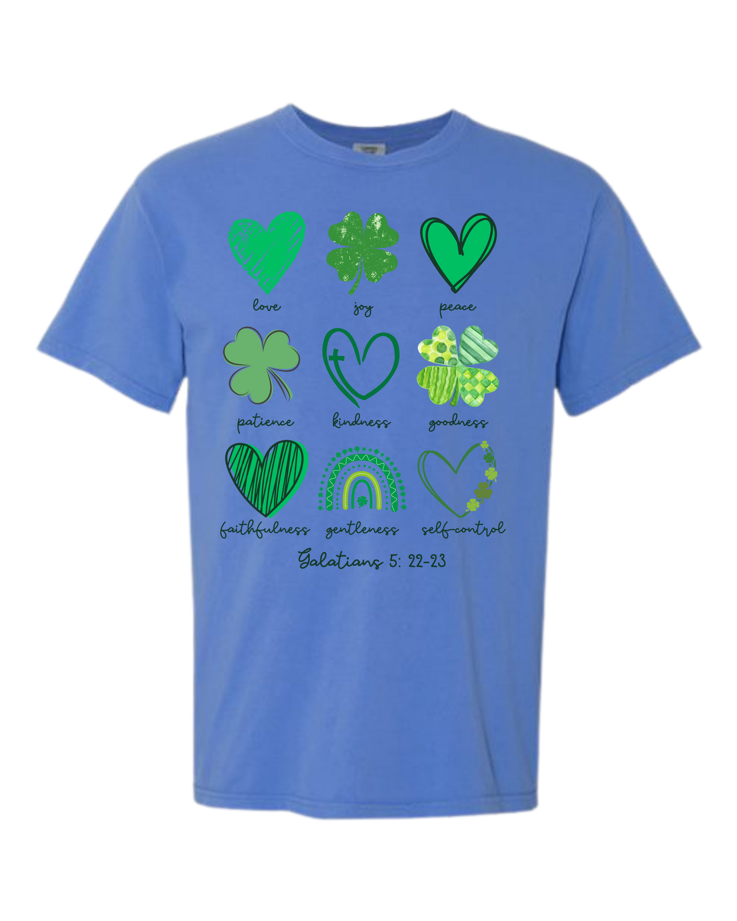 Galatians 5 - St Patrick's Day - Comfort Colors - Heavyweight Unisex Tee - Blues