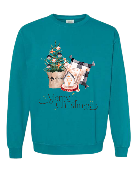 Country Christmas- Comfort Colors - Sweatshirt - Blues